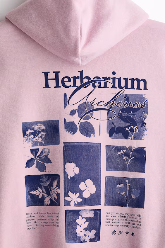 Толстовка с капюшоном и принтом свободного кроя