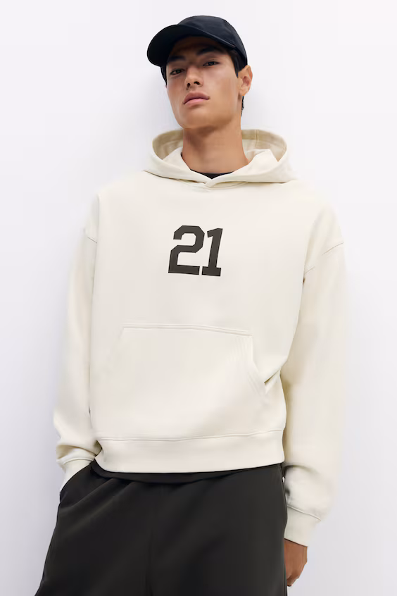 Худи с капюшоном oversized fit из легкой ткани