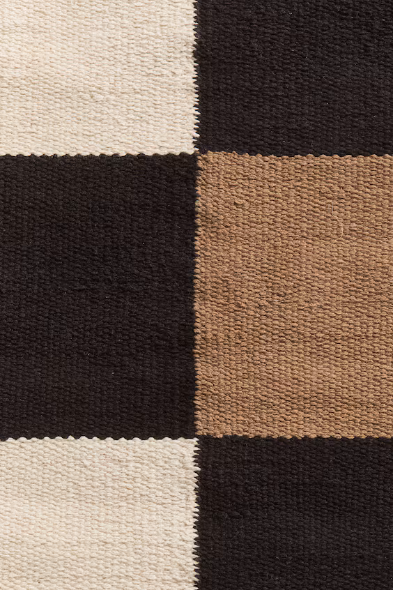 Большой хлопковый коврик в квадратах