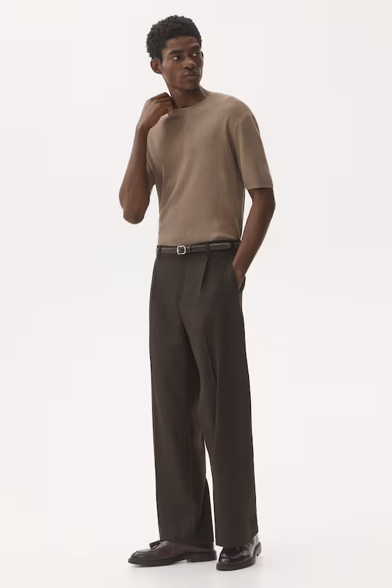 Футболка из рубчиковой ткани slim fit