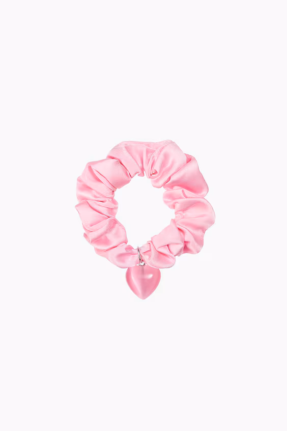 Ободок для волос из атласа с сердцем