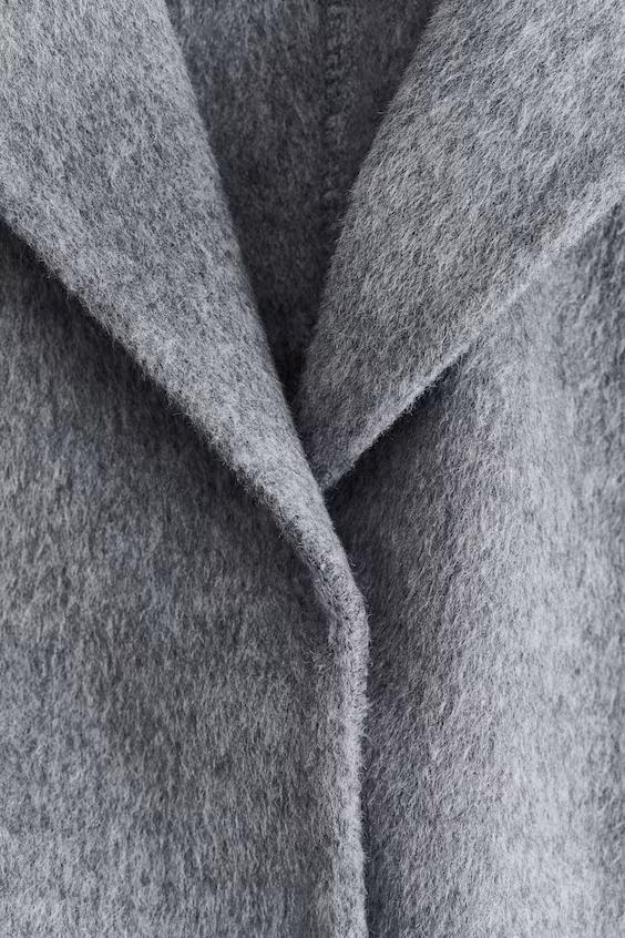 Длинное пальто ручной работы из шерстяной смеси