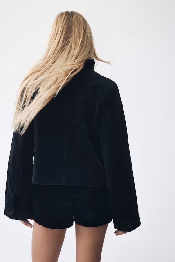 Пальто из хлопковой бархатной ткани