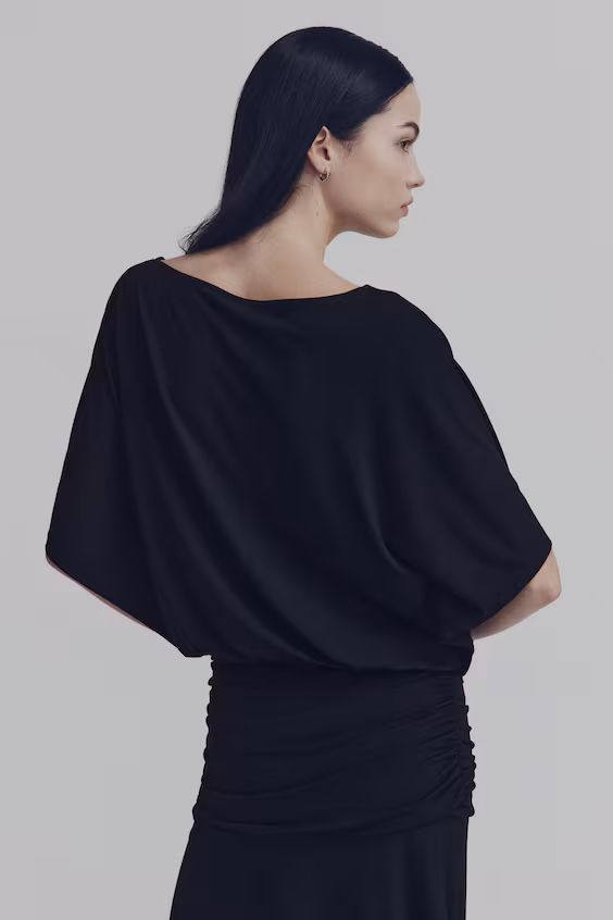 Платье макси с драпировкой