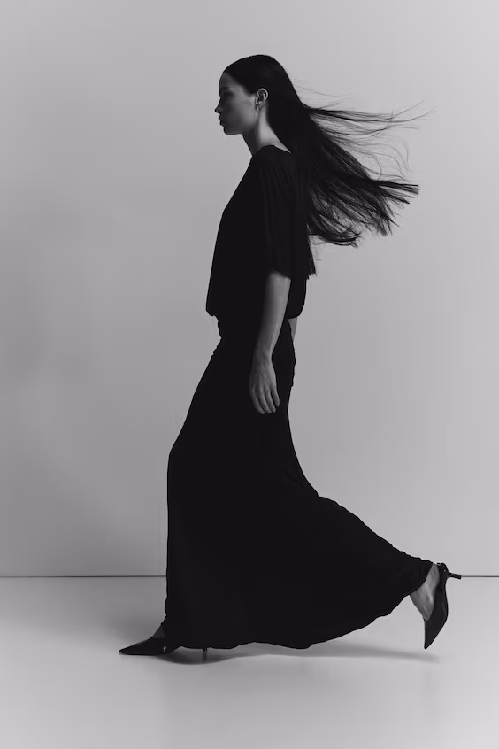 Платье макси с драпировкой