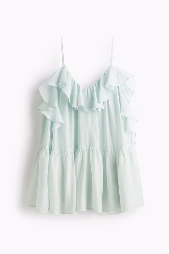 Платье из органзы с оборкой