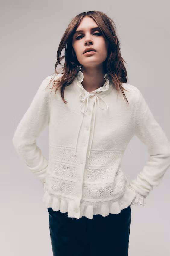 Кардиган из ажурного трикотажа