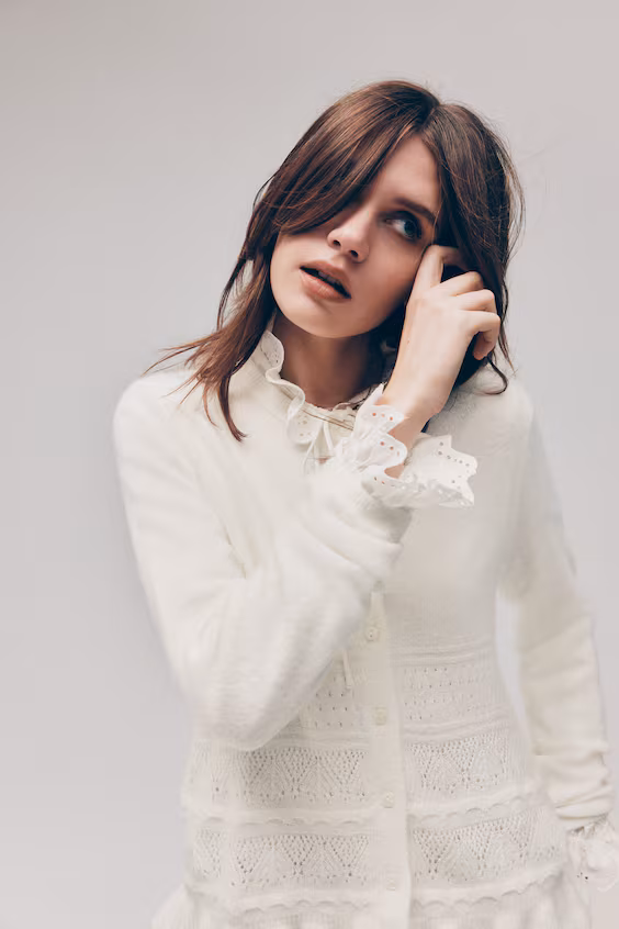 Кардиган из ажурного трикотажа