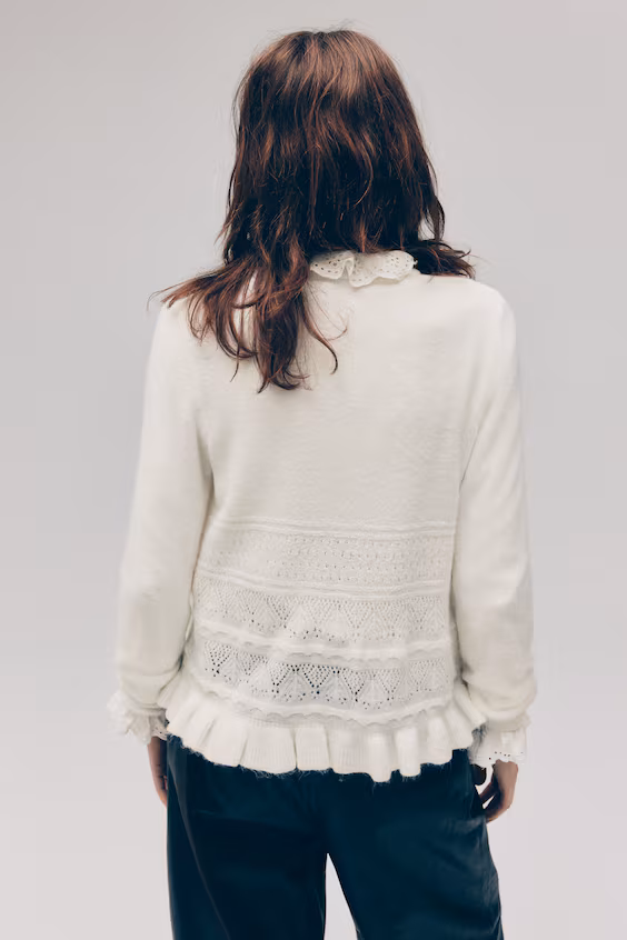 Кардиган из ажурного трикотажа