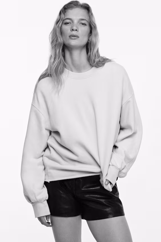 Свитшот с эффектом стирки