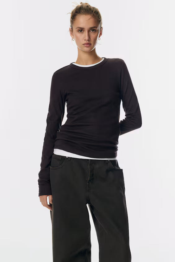 Свитер с длинными рукавами из джерси