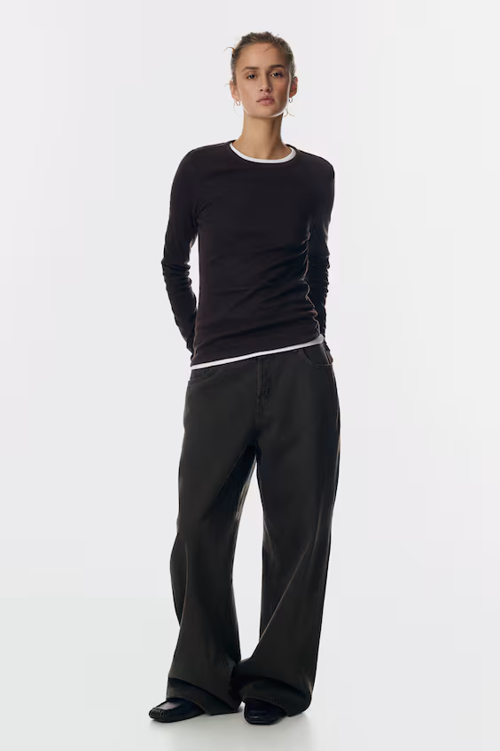 Свитер с длинными рукавами из джерси