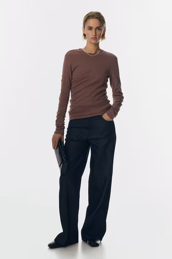 Свитер с длинными рукавами из джерси