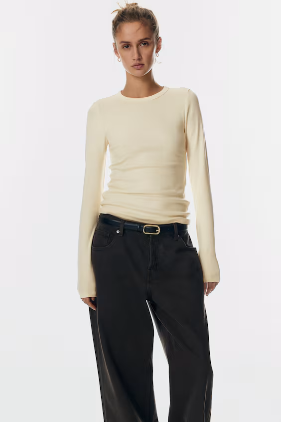 Свитер с длинными рукавами из джерси