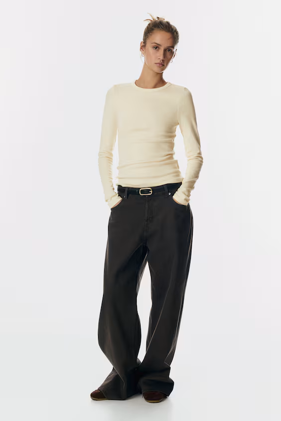 Свитер с длинными рукавами из джерси