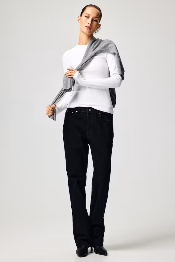 Свитер в рубчик из смеси хлопка