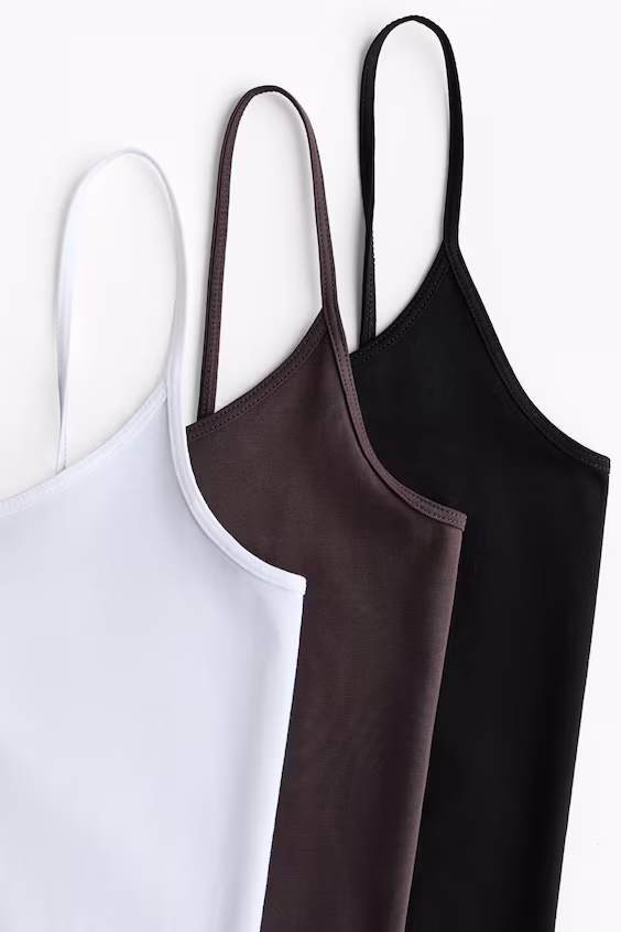 Набор из 3 топов на бретелях из хлопка
