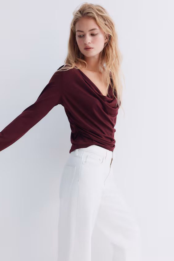 Свитер драпированный из джерси