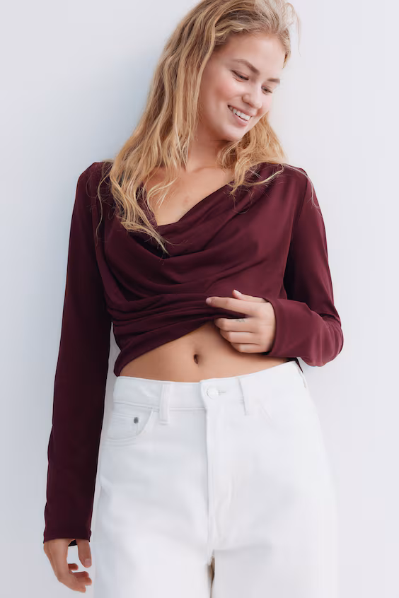 Свитер драпированный из джерси