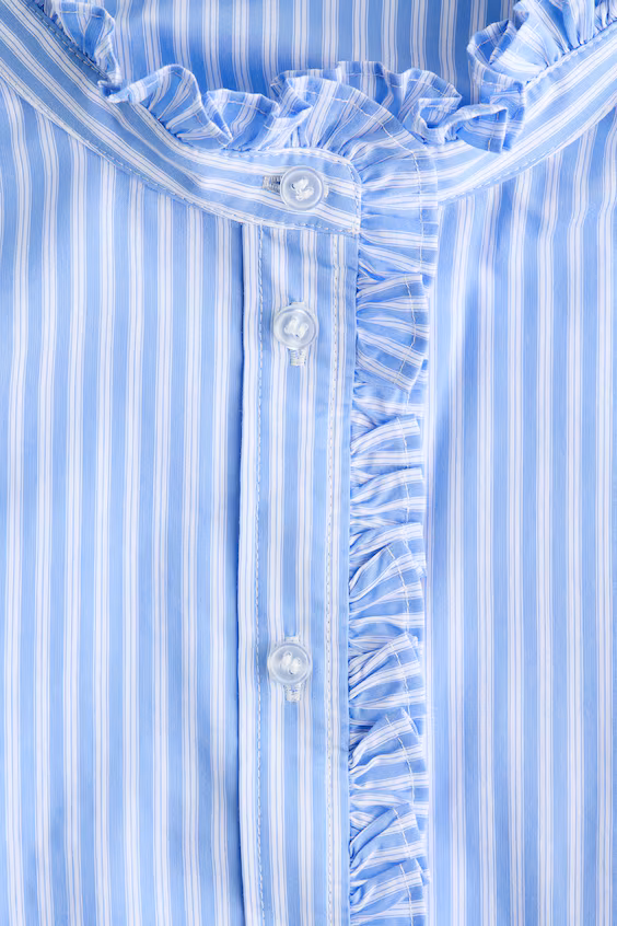 Блузка из поплина с оборкой