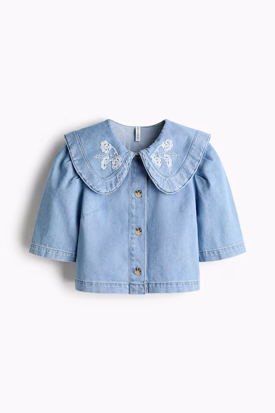 Блузка из джинсы с воротничком