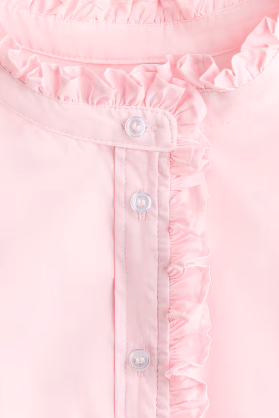 Блузка из поплина с оборкой