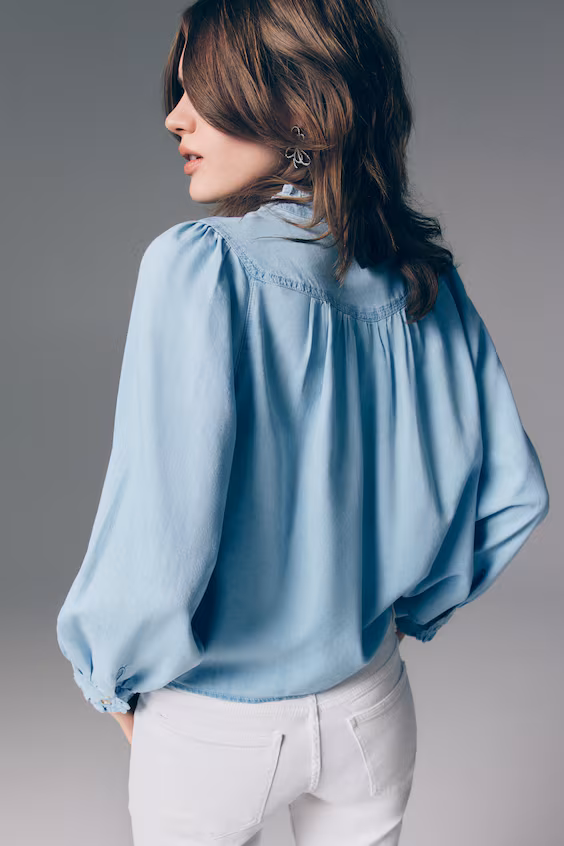 Блузка из джинсы с оборками