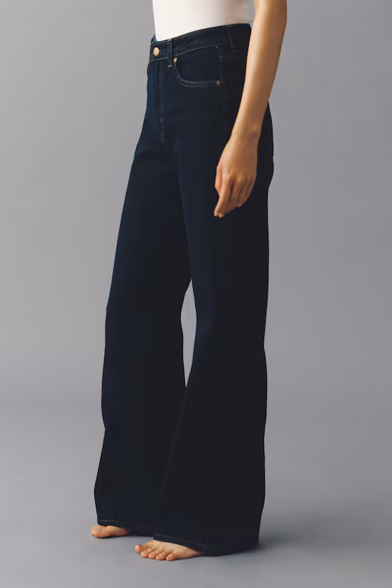 Джинсы широкие с высокой посадкой h&m