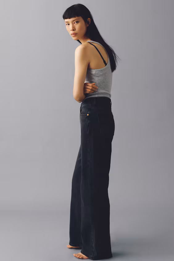 Джинсы широкие высокие h&m