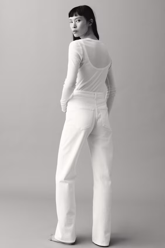 Джинсы с высокой посадкой wide high