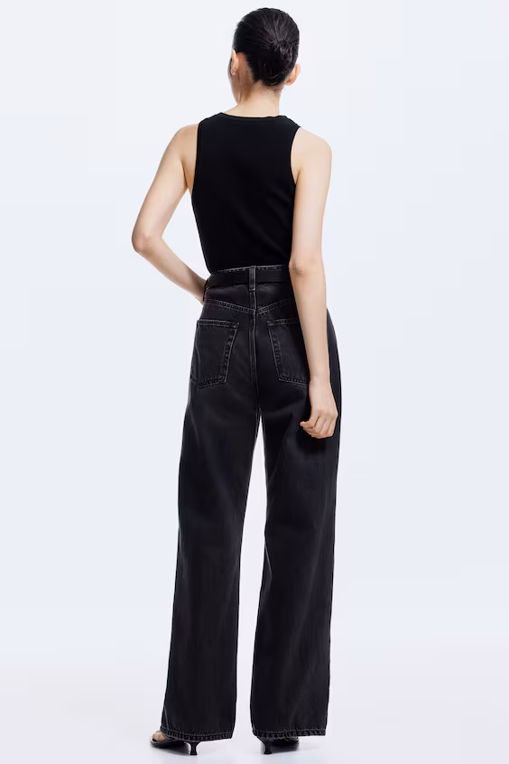 Джинсы wide high