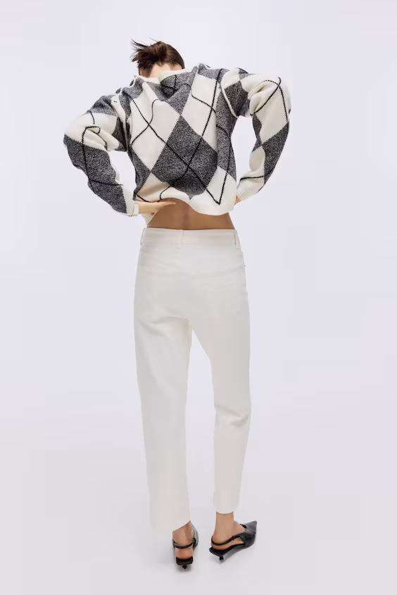 Джинсы mom slim fit high waist ankle