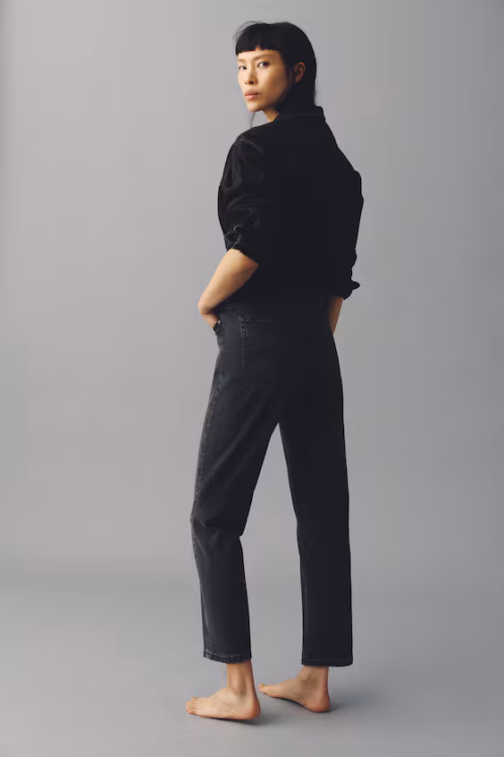 Джинсы mom slim fit high waist ankle