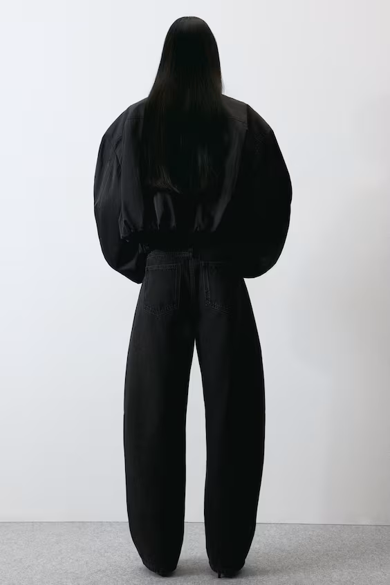 Джинсы с высокой талией и широкими брючинами h&m