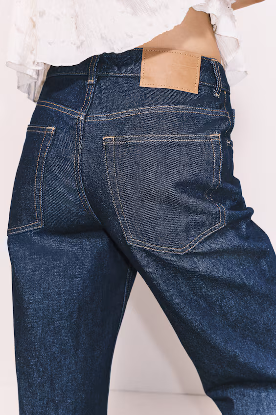 Джинсы широкие с высокой посадкой h&m