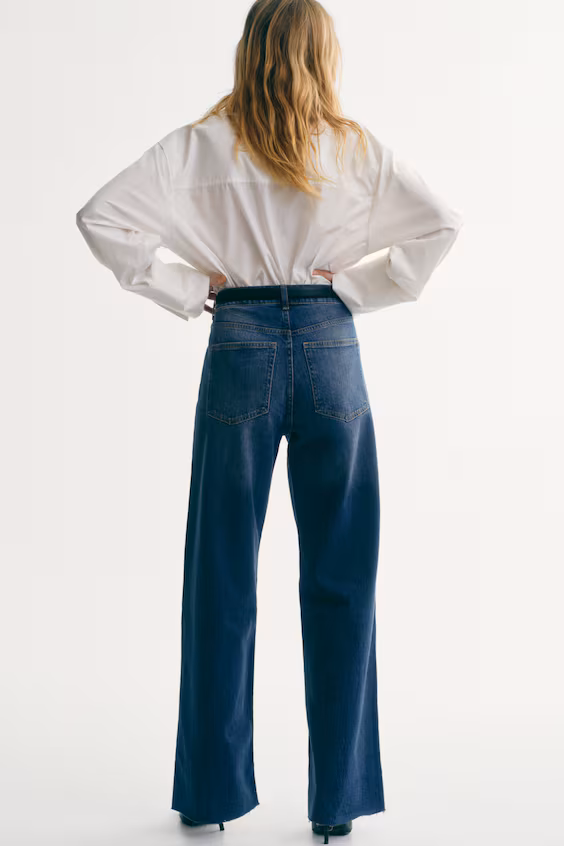 Джинсы wide high