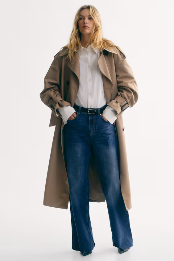 Джинсы wide high