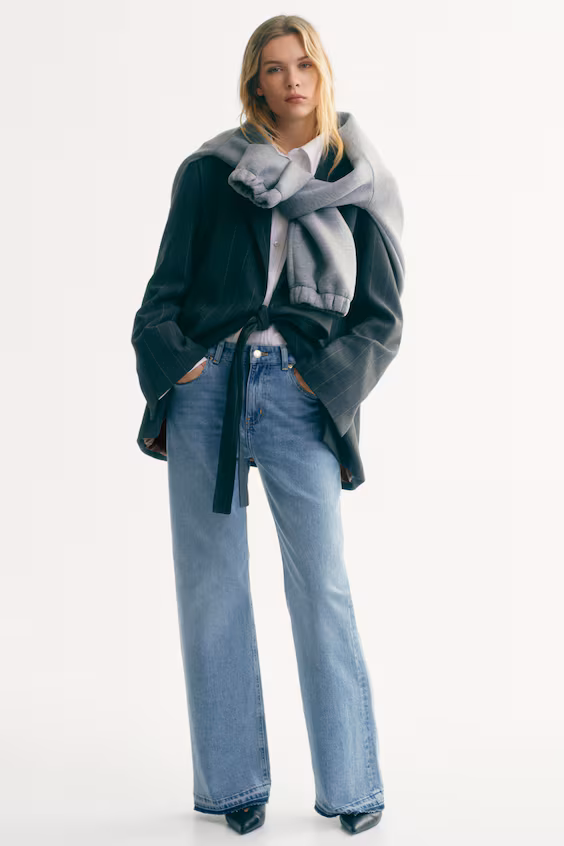 Джинсы широкие с высокой посадкой