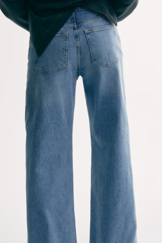 Джинсы широкие с высокой посадкой