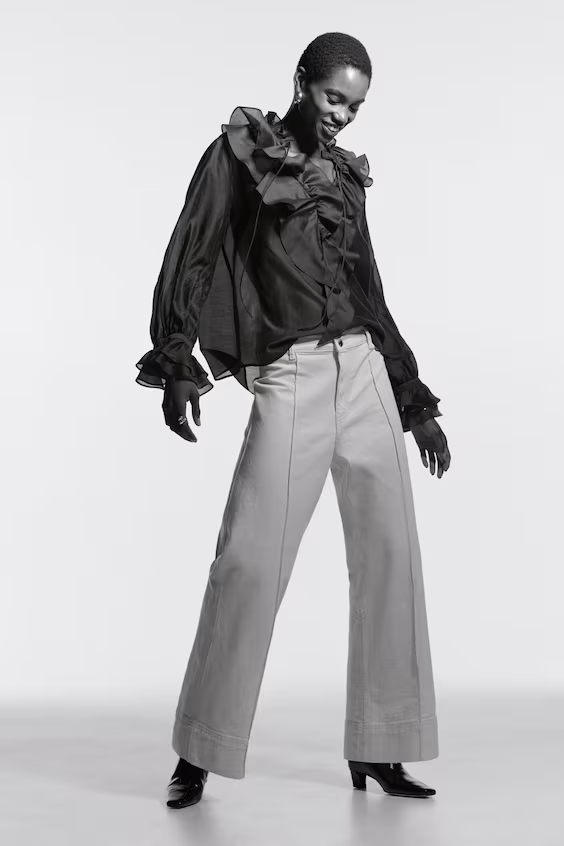 Джинсы прямого кроя с высокой посадкой