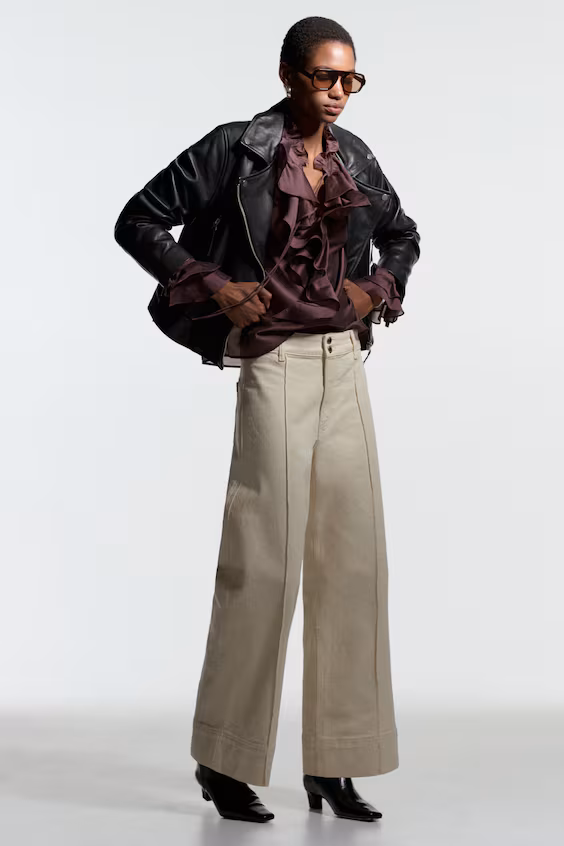 Джинсы прямого кроя с высокой посадкой