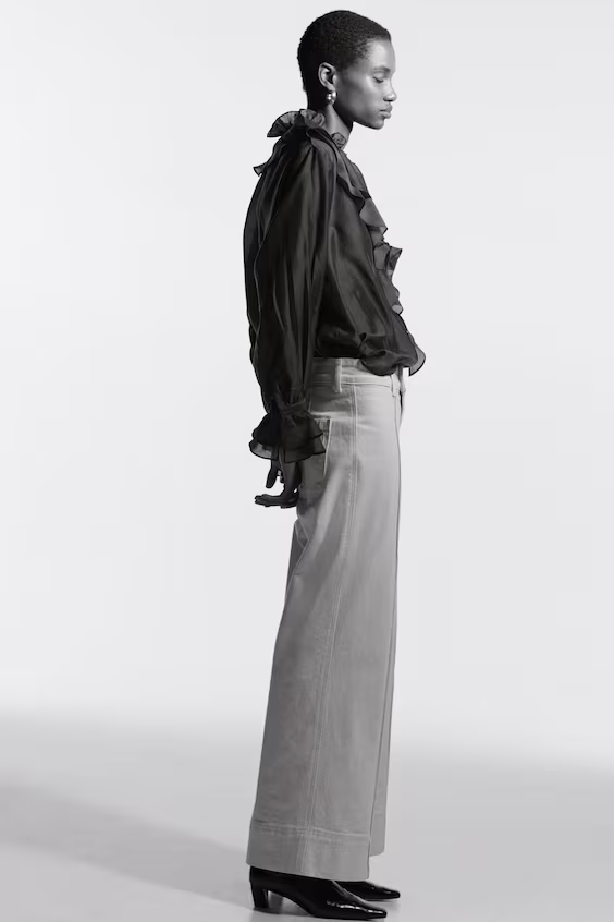 Джинсы прямого кроя с высокой посадкой