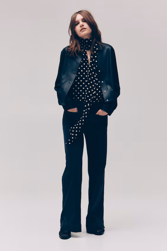 Джинсы широкие высокие h&m