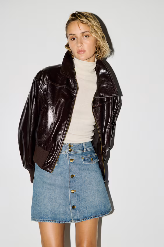 Джинсовая мини-юбка в стиле a-line