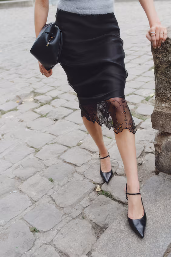 Юбка из органзы с английским кружевом