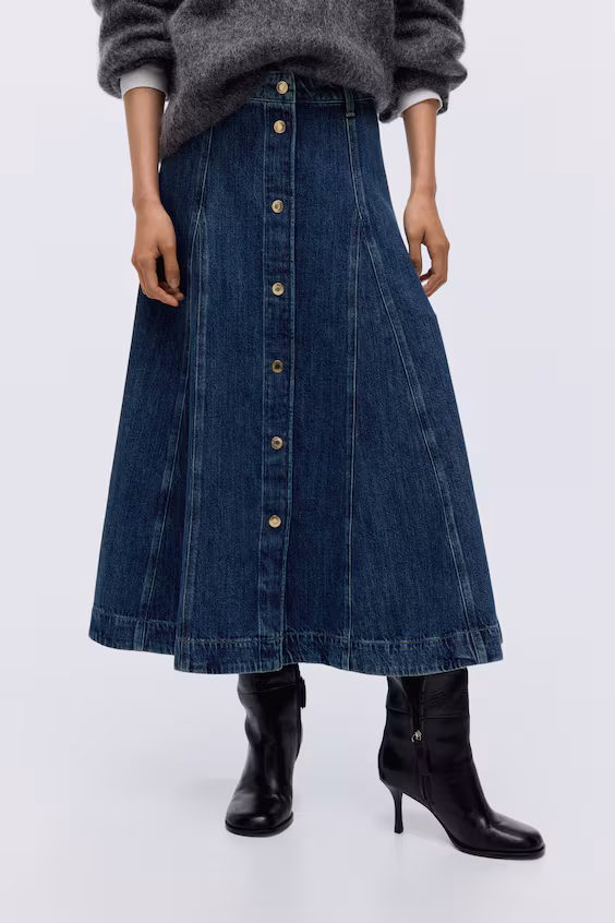 Юбка a-силуэта из джинсы