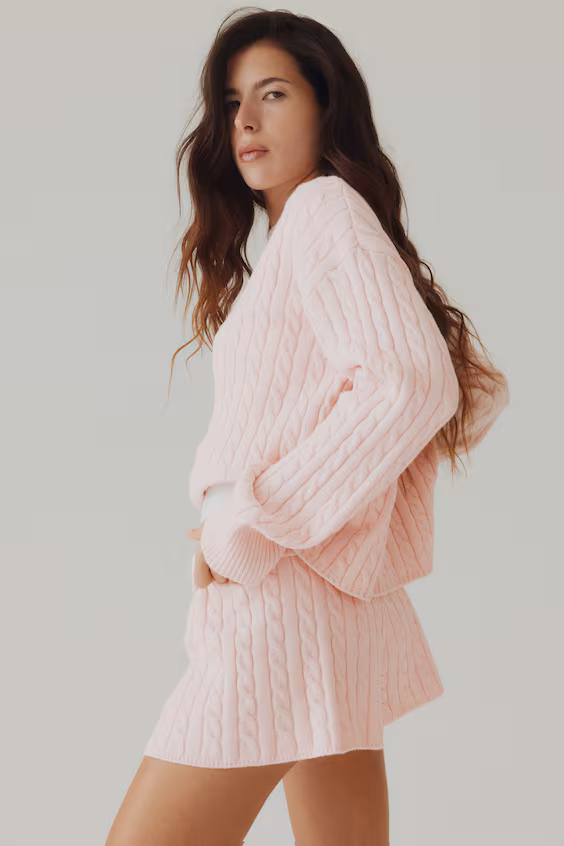 Шорты из трикотажа с заплетенным узором