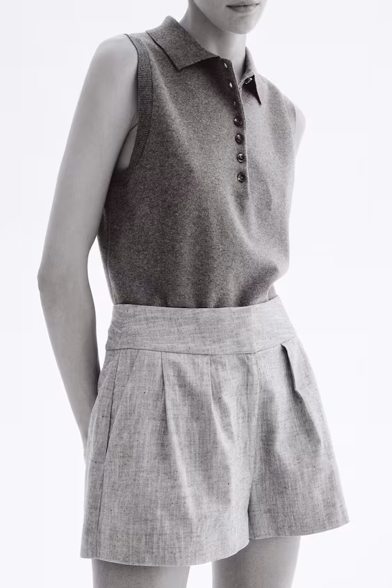 Шорты из смеси льна