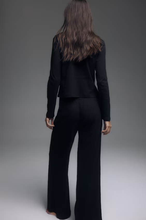 Пижама из трикотажа с рубчиком