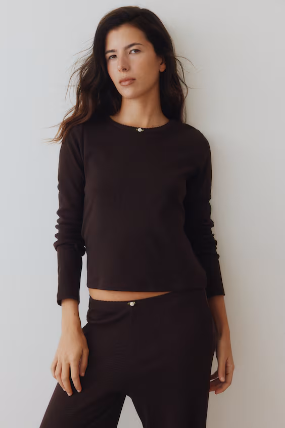 Пижама из рубчикового джерси h&m